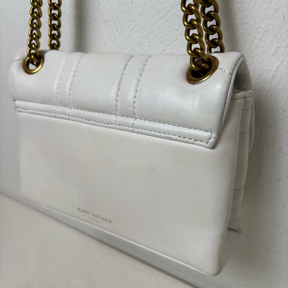 KURT GEIGER Kensington Leather Mini Quilted Crossbody Bag Purse RESTORED - Picture 5 of 16